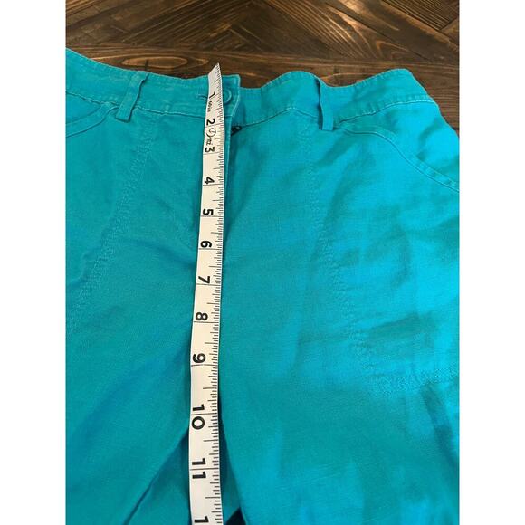 Chicos 100% Linen Pant Women Small Cargo Utility Beach Pocket Lagenlook ColorFul - Picture 7 of 9